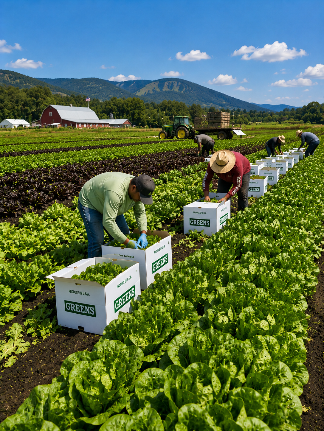 Plastic corrugated boxes in use